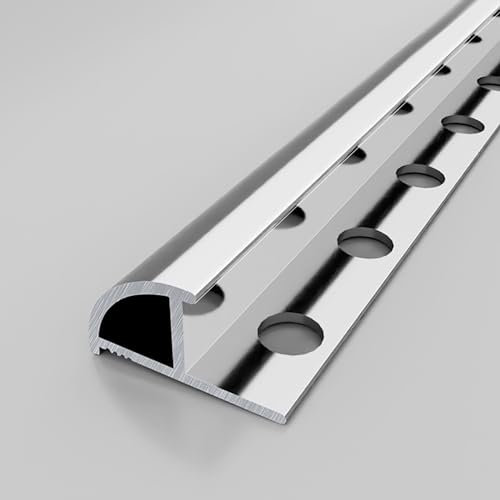 Fliesenabschlussleiste Eckprofil Alu Stufenprofil Fliesenschiene Profil Lang 125CM*2 Stück Fliesenprofil Für Keramikfliesen, Böden, Täfelungen(Silber,Dicke: 12.2 mm)