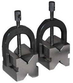 V-Block and Clamp Set Hardened Steel 90 Degree Angle 2 x 1 1/2 x 1 1/2 - Vee Block Set