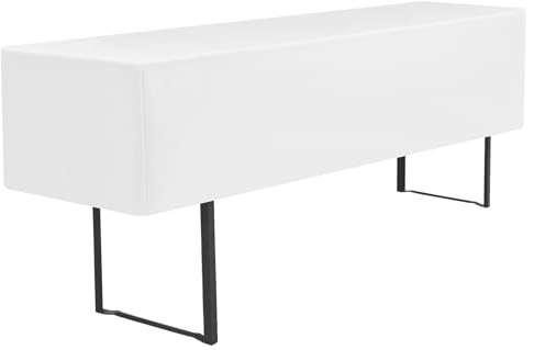 Teruntrue Biertisch-Abdeckung, Tischdecke, Weiß, Bierzelttisch, Premium, waschbare Tischdecken, 220 x 50 x 35 cm, für Bierzelttisch, 50 cm Tischbreite für Gartenbankette im Freien (weiß)