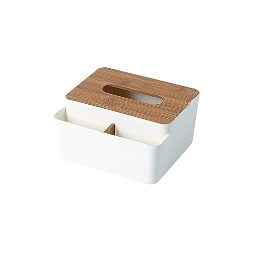 Kosmetiktücher Box Tissue Box Halter Holz Abdeckung Toilettenpapier Box Serviette Halter Fall Seidenpapier Spender Papier Handtuch Lagerung Box Tissue Boxen für Esszimmer Badezimmer Schlafzimmer(White