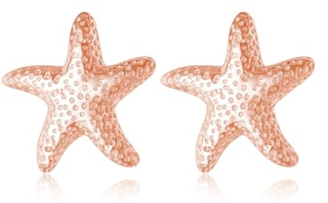 Reffeer Ohrstecker aus massivem 925er Sterlingsilber mit Seestern-Motiv für Frauen und Mädchen, Strand-Ohrstecker, Seefisch-Ohrringe