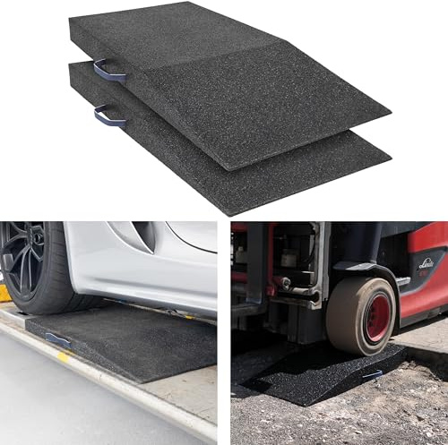 TOPRUBBER 2er Auffahrrampensatz aus Gummigranulat 1000x500x100 mm