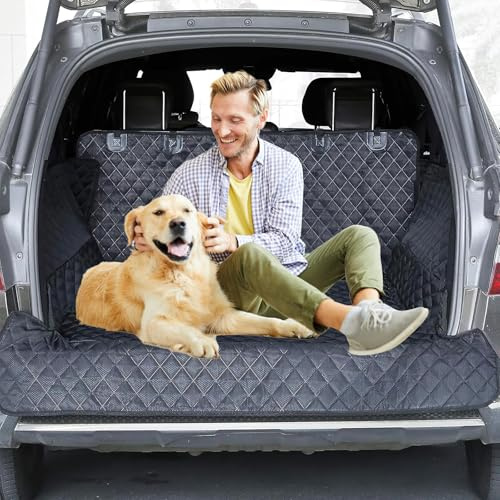 ZESTEFY Kofferraumabdeckung für Hunde, wasserdicht, rutschfest, mit seitlichem Schutz, kratzfest, waschbar, Kofferraummatte für SUV, LKW