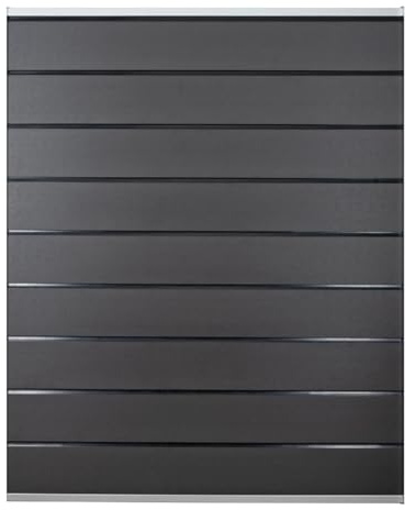 HORI Design WPC Sichtschutz - Stecksystem Zaun - Gartenzaun & Lamellenzaun - Windschutz Zaunelemente - Modernes Design für Garten & Terrasse - 180 x 180 cm - Anthrazit