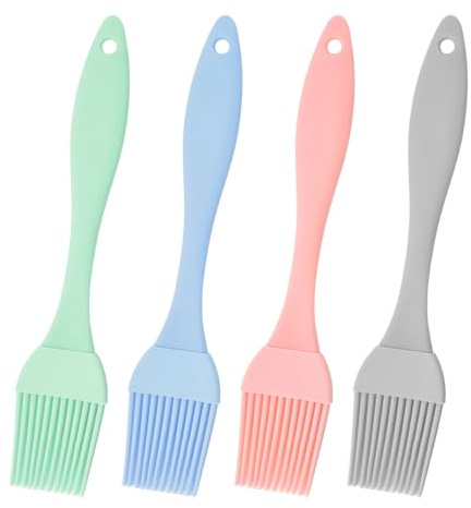 4 Stück Silikonpinsel,Backpinsel Silikon,Grill Küche Pinsel,Backen Silicone Brush,Grillpinsel Küchenpinsel Basting,Hitzebeständig ölpinsel Baking,Pastry Backpinsel-set, Kitchen Kochpinsel Kuchenpinsel
