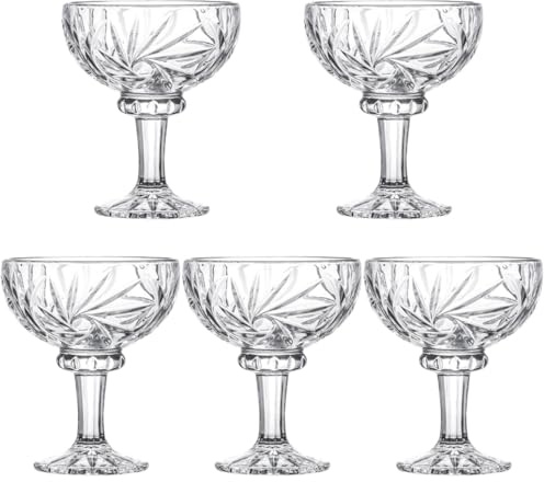 Amosfun 5 Pièces bol de crème glacée gobelets à charcuterie mini coupes à dessert avec cuillères tasses coupe à glace coupe de glace en verre plats à dessert pour enfants plats de desserts
