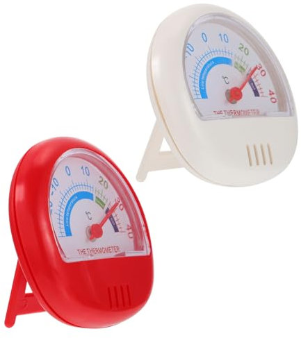 Cabilock Indicateur De Température Réfrigérateur Et Congélateur En Plastique Compact 2 Pièces Blanc Et Rouge Mesure Rapide Et Précise Surveillance Intérieure Et Extérieure