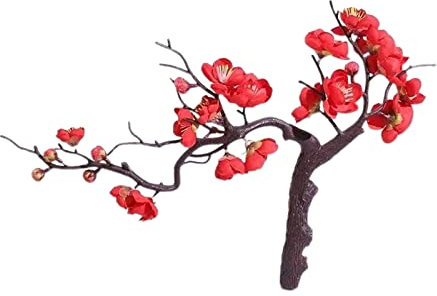 Vynetra Flores artificiales de seda con flores de ciruelo para festivales, bodas, fiestas en casa, jardín, decoración de mesa