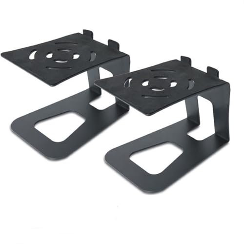 SUBLXPoten Lautsprecher Ständer Ganzmetall-Desktop-Lautsprecherständer for Aufnahmestudio, Monitorbox-Halter, TV-Surround-Bücherregal, Schreibtischbasis. Hohles Design Boxenständer(Two Black Stand)