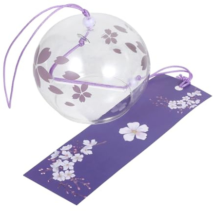 Abaodam Campana di Vetro Sospesa Campane Vento per Giardino Decorazione Campane Vento in Vetro Stile Giapponese Design Artistico Tema Romantico Campanelli Eolici da Esterno Facile