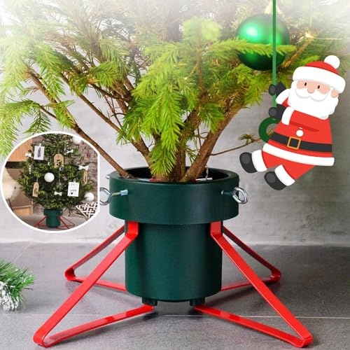 Supporto per albero di Natale vero, supporto per albero di Natale decorativo resistente e robusto con serbatoio d'acqua, può contenere fino a 2,0 m (6,0 piedi) di altezza con diametro del tronco di
