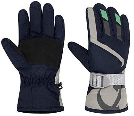 Kids Thermal Ski Gloves Child Winter Warm Snow Mittens Waterproof Snowboarding Mittens Windproof Full Finger Gloves with Adjustable Wrist Strap for Boys Girls Cycling Skiing Skating Hiking Age 3-6