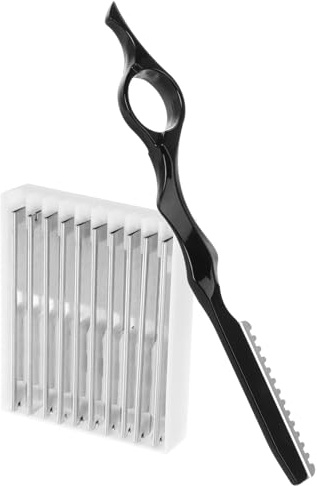 NULYLU Professionelles Haarausdünnungsrasierer Satz mit 11 Klingen Leichter Stahl und Komfortabler Griff Friseurwerkzeug für Präzises Haarstyling zu Hause und Salon