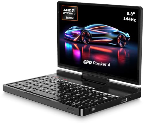 Cutesliving GPD Pocket 4 Mini PC, AMD Ryzen 7 8840U, Radeon 780M, 16GB RAM 1TB SSD, 8.8 144Hz Display, Modulare Handheld per Ingegneri e Gamer