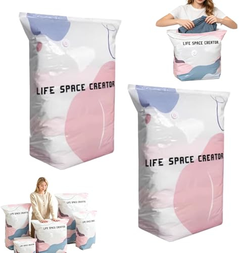 2 Stück Vakuumbeutel Ohne Pumpe, No‑Pump Vacuum Storage Bags, 3D-Vakuum-Aufbewahrungsbeutel Ohne Pumpe, Wiederverwendbare vakuumbeutel für kleidung, Bettdecken & Reisen,80 × 100 × 30 cm