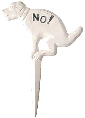 NO! Hundehaufen-Verbot Schild Steckschild Gusseisen creme auf alt getrimmt