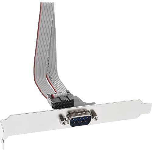 InLine 33208B Serielles Slotblech, 9-pol Stecker an 10-pol Buchsenleiste, 1:1, 0,6m