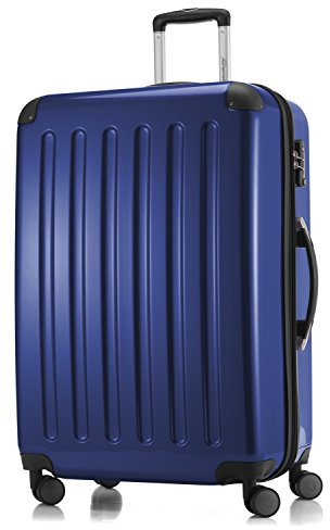 HAUPTSTADTKOFFER - Alex - Hartschalen-Koffer Koffer Trolley Rollkoffer Reisekoffer Erweiterbar, 4 Rollen, TSA, 75 cm, 119 Liter, Dunkelblau