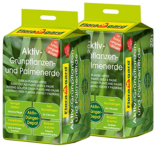 Floragard Aktiv Grünpflanzen & Palmenerde, 40L (2x20L)