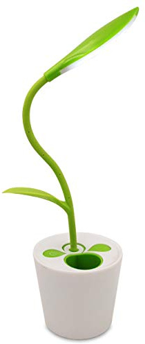Zhoppy lampada da tavolo LED, livelli dimmer touch Sensitive Control, braccio flessibile, portatile USB ricaricabile Kids Book Light, pianta portamatite, verde...