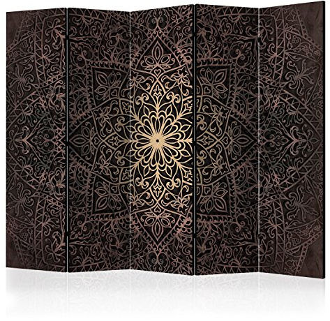 RAUMTEILER/PARAVENT B&D XXL - Mandala Ornament, 225x172 cm, 5-teilig, Büro | Mobiler Sichtschutz, sofort einsatzbereit, Holzrahmen, ideal fürs Wohnzimmer oder Büro, geruchsneutral, lichtbeständig