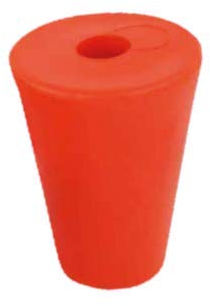 Gummistopfen mit Loch für Gärröhrchen | rot Ø 35-45mm mit 9mm Bohrung (1 Stück)