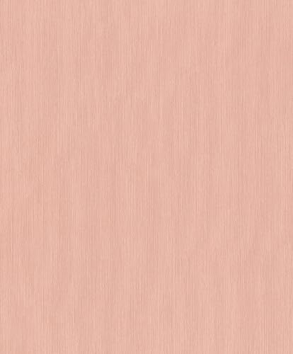 Rasch Vliestapete Textiloptik 'Barbara Home II' - Vinyl-Tapete in Rosa für ein luxuriöses Wohnambiente - Robust und Abwaschbar - 10,05 m x 0,53 m
