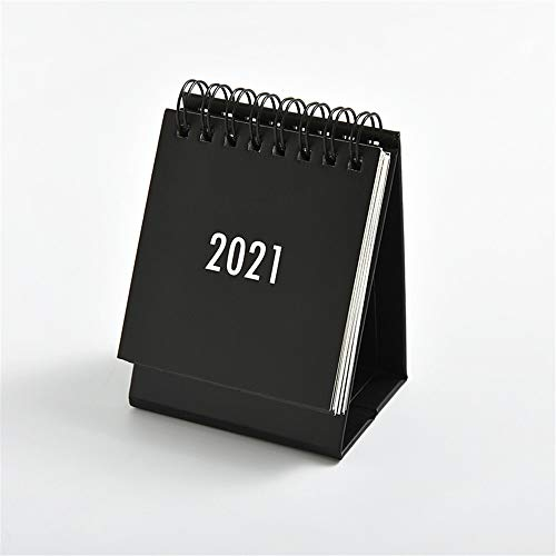 Department Store Kalendarien 2021 Einfache Schwarz Weiß Grau Series Desktop Calendar Dual-Tagesplan Tabelle Planner Jahres Agenda Organizer Büro-Schreibtisch-Kalender (Color : Black)