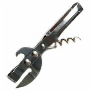TRTO Traditional Old Fashion Stab Can Tin Bottle Opener with Cork Screw Easy to Use