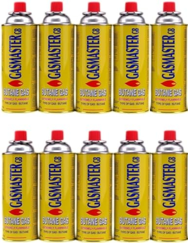 B2C BUTANE GAS BOTTLES CANISTERS FOR PORTABLE STOVES TORCHES COOKERS GRILL HEATERS CHEF WAND 227g cans (10)