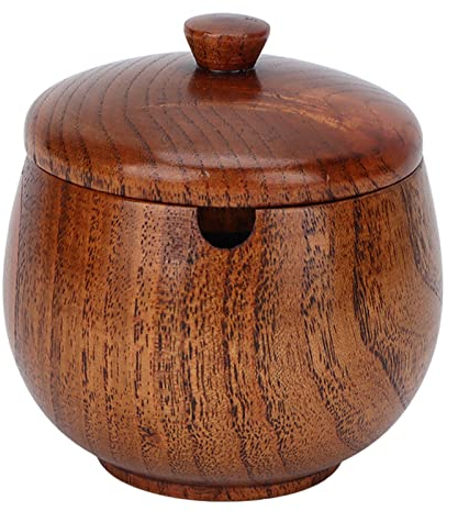 Boîte à sel en bois avec couvercle, bols à sel et à poivre(B)