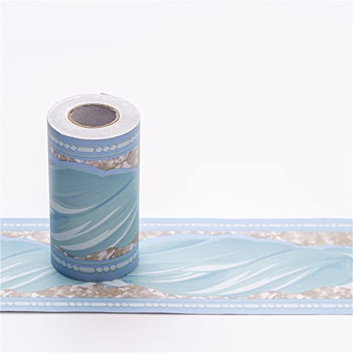 Guest Ruyunlai Bordüre selbstklebend Blaues Seil 10.6cm X 1000cm zum Aufkleben für Wohnzimmer Küche Badezimmer Tapetenrahmen Abnehmbare Wasserdicht Bodenleiste Verdicken PVC Dekorative Bordüre