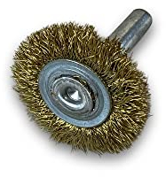 Lot de 3 brosses rotatives circulaires métalliques sur tige Ø 30 mm | Fil laiton souple Ø 0,20 mm | Epaisseur 8 mm | 1 rang | Pour perceuse ou visseuse à mandrin | Kibros 2630LV8x3