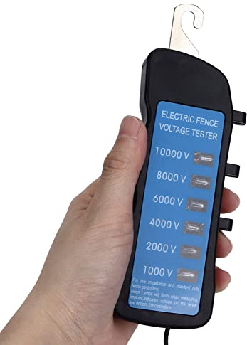 Luqeeg 10KV Neon-Zaun-Spannungsprüfer Spannungsmesser, Digitaler Elektrischer 1000 Bis 10000 V Landwirtschaftlicher Zaun-Finder, 6 Neon-Anzeigeleuchten, Zaunprüfer, für Bauernhof, Vieh