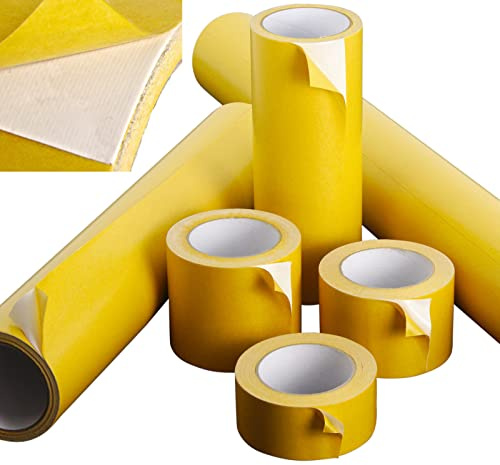 Schlauchland 1 Stück Doppelseitiges Klebeband 10 Meter x 100 cm Gewebe verstärkt | PROTECTOX | Klebematte Klebefolie Profi Qualität doppelseitig Teppich PVC | VIELE GRÖSSEN | PREMIUM