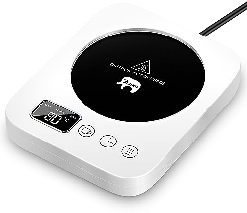 Kaffeetassenwärmer, intelligenter Tisch-Tassenwärmer mit Einstellbarer 12-Stunden-Auto-EIN/Aus-Funktion, Schwerkraftsensor, 4-Stunden-Auto-Aus-Funktion und 3 Temperatureinstellungen.