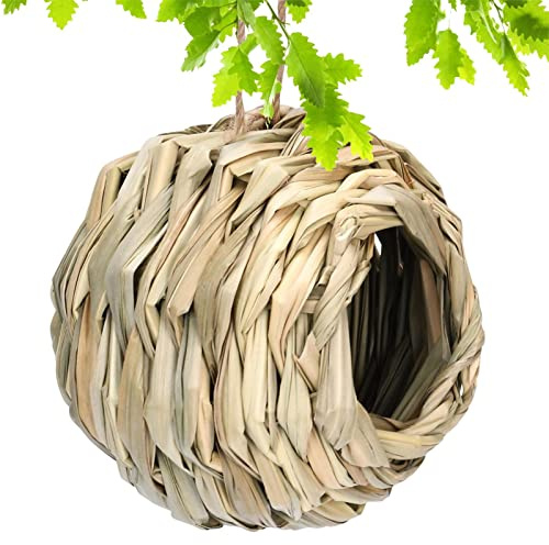 Fukamou Vogelnest, Handgemachtes Weben Hängendes Nest, Nistkasten Vogel Unterschlupf Für Vögel Wie Kohlmeisen, Spatz, Rotkehlchen, Zebrafinken