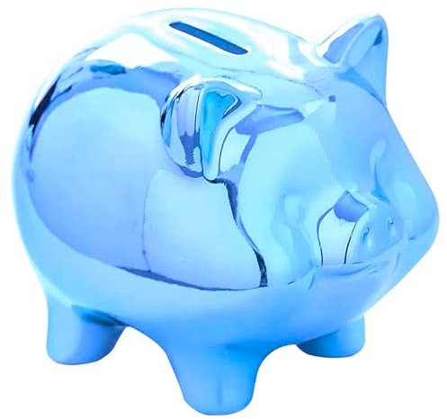 Huchas Originales para Niños Adultos, Infantil Hucha Cerdito, Personalizada Boda Hucha Grande, Cajero para Ahorrar, Originales Regalos para Parejas, Festivales, Alcancias para Adultos (Azul)