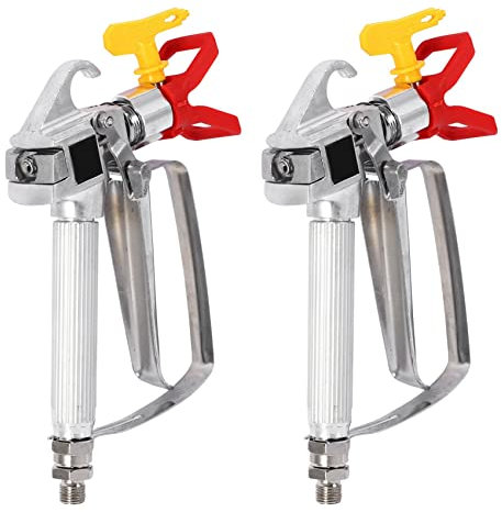 Bonkshire 2 x 3600 PSI pistola pulverizadora de alta presión Airless Pistola de pintura de aluminio con boquilla 517 rejilla de asiento