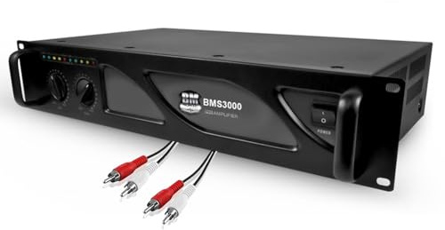 Ampli puissance PRO DJ - BM Sonic BMS-3000-3000W - Technologie MOSFET avec ventilation continue, Câble RCA/RCA