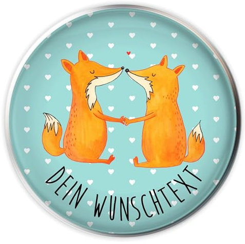 Mr. & Mrs. Panda Waschbeckenstöpsel selbst gestalten Füchse Liebe - Personalisierte Geschenke, Waschbecken Stöpsel mit Namen, Badstöpsel Wunschtext, Waschbeckenstopfen personalisiert, Partner, Fuchs