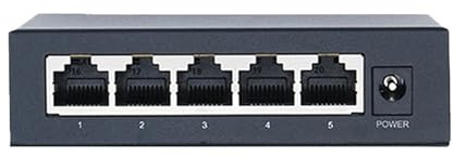 VLALAMNO Commutateur Gigabit 5 Ports 100Mbps 1000Mbps commutateur Ethernet Rapide RJ45 LAN Ethernet Hub 10G Bande passante Dispositif Plug and Play