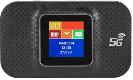 Diyeeni Routeur Portable 4G LTE, Routeur WiFi de Poche 4G avec Affichage, Routeur Mobile Haute Vitesse 150 Mbps avec Carte Micro SIM, Prend en 10 Appareils, pour Téléphone, (Black)