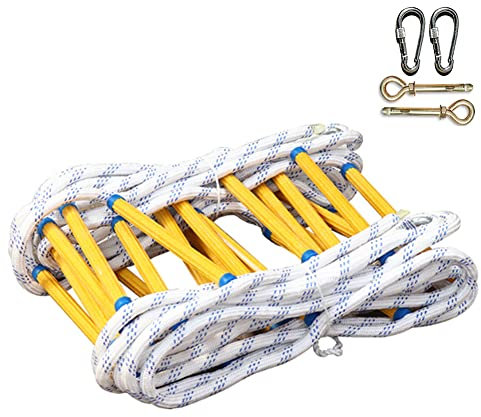 PNAJFUEL Sicherheitsleiter, Strickleiter, Rettungsleiter, Sicherheitsleiter Mit Haken Für Zuhause, Klettern, Feuerleiter, Fenster Und Balkon/12M/39Ft