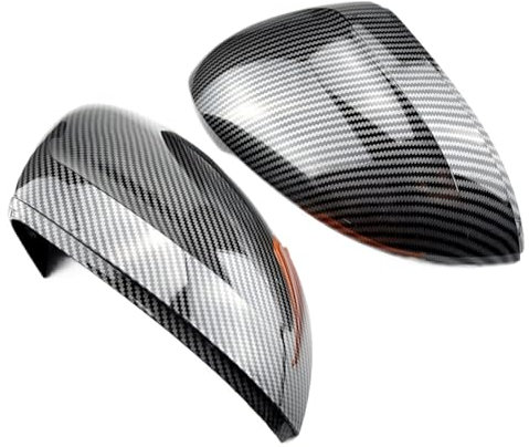 Spiegelkappen Seitenspiegel Abdeckkappen Helle Schwarze Carbon-Look-Rückseite Spiegelkappengehäuse Für VW Für Passat Für B8 2016 2017 2018 2019 Spiegelabdeckung(Carbon Look black)