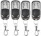 4 télécommandes universelles,Telecommande Porte de Garage,Telecommande de Portail Coulissant,télécommandes de Portail,pour Portail Automatique fréquence 433 MHz