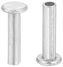 QUARKZMAN 50Pcs Rivets Semi-Tubulaires, 2mm x 8mm Rivet Tubulaire Semi-Tubulaire à Tête Plate Ronde en Aluminium pour Réparation Industrielle et Domestique, Argenté