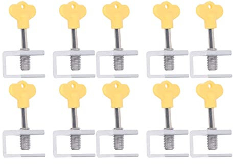 10 juegos de cerraduras para ventanas corredizas, kit de cerradura deslizante horizontal vertical ajustable, topes para ventanas corredizas de aluminio con una llave hexagonal (Argent)