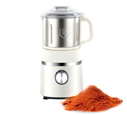 Grain Grinder 800G Electric Coffee Grinder, 500W Dual Purpose Wet/Dry Grinding Spice Grinder with Removable Lid for Coffee Bean, Pepper, Grain - 4 Gear Adjustment, 26000R/min