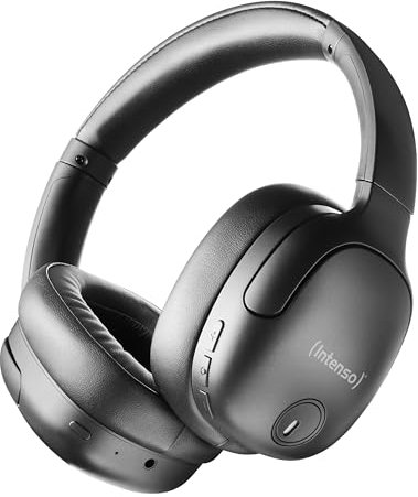Intenso O400HA Over-Ear Kopfhörer - Hybrid Active Noise Cancelling, bis zu 75 Stunden Laufzeit und Bluetooth 5.3, mit Musikmodus, Transparency Modus und schneller Ladezeit, schwarz
